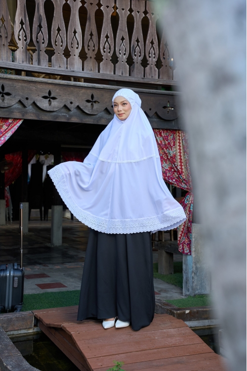 Mini Telekung Sofwah White 